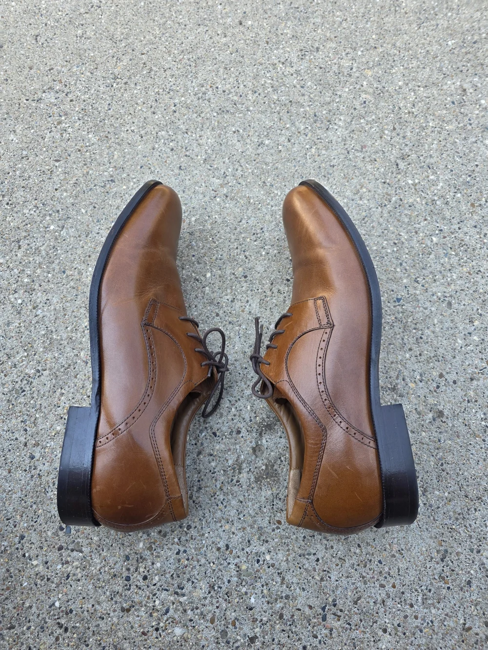 Johnson & Murphy  Brown Leather Dress Oxfords Men Size 13